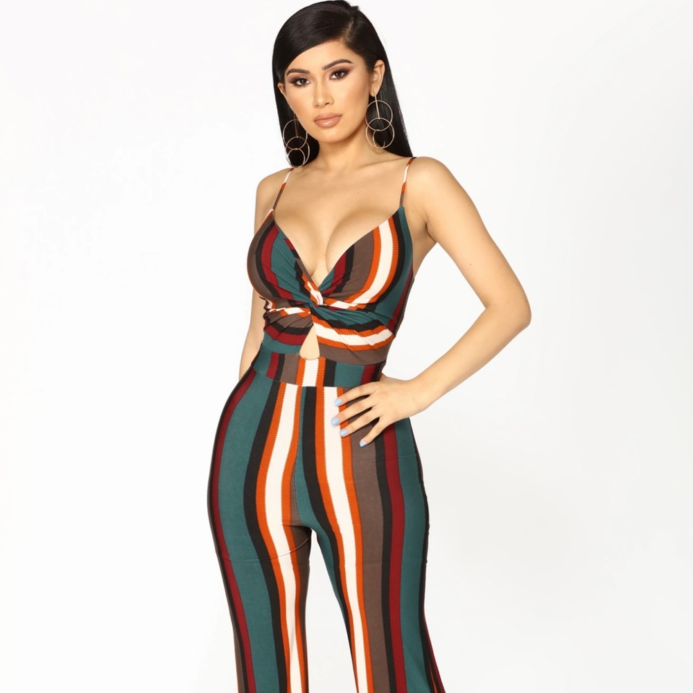 Musical Transaction Stripe Jumpsuit